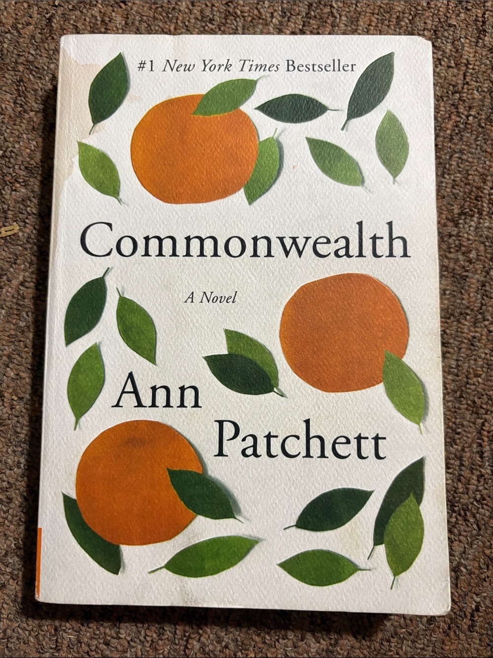 Commonwealth by Ann Patchett — White Cover with Orange & Green Artwork